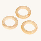 Grapat Loose Parts 3 Natural Wooden Rings. These wooden toys are part of a wide range of open ended toys available at Babipur.  