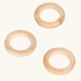 Set of 3 Grapat handcrafted wooden rings perfect for creative play 