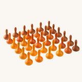 Grapat 36x Mandala Pumpkins in  shades of orange. Wooden toy loose parts perfect for loose parts play. 