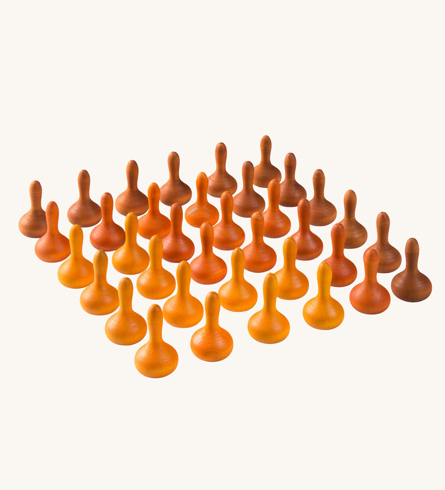 Grapat 36x Mandala Pumpkins in  shades of orange. Wooden toy loose parts perfect for loose parts play. 