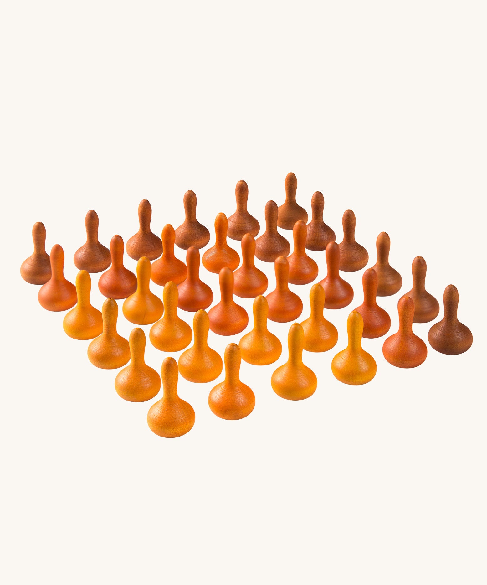 Grapat 36x Mandala Pumpkins in  shades of orange. Wooden toy loose parts perfect for loose parts play. 
