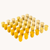 Grapat yellow wooden Mandala Tulips 36x Pieces. These wooden loose part toys are part of a wide range of open ended toys available at Babipur. 