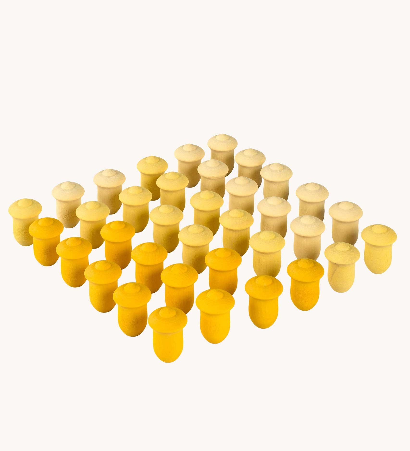 Grapat yellow wooden Mandala Tulips 36x Pieces. These wooden loose part toys are part of a wide range of open ended toys available at Babipur. 