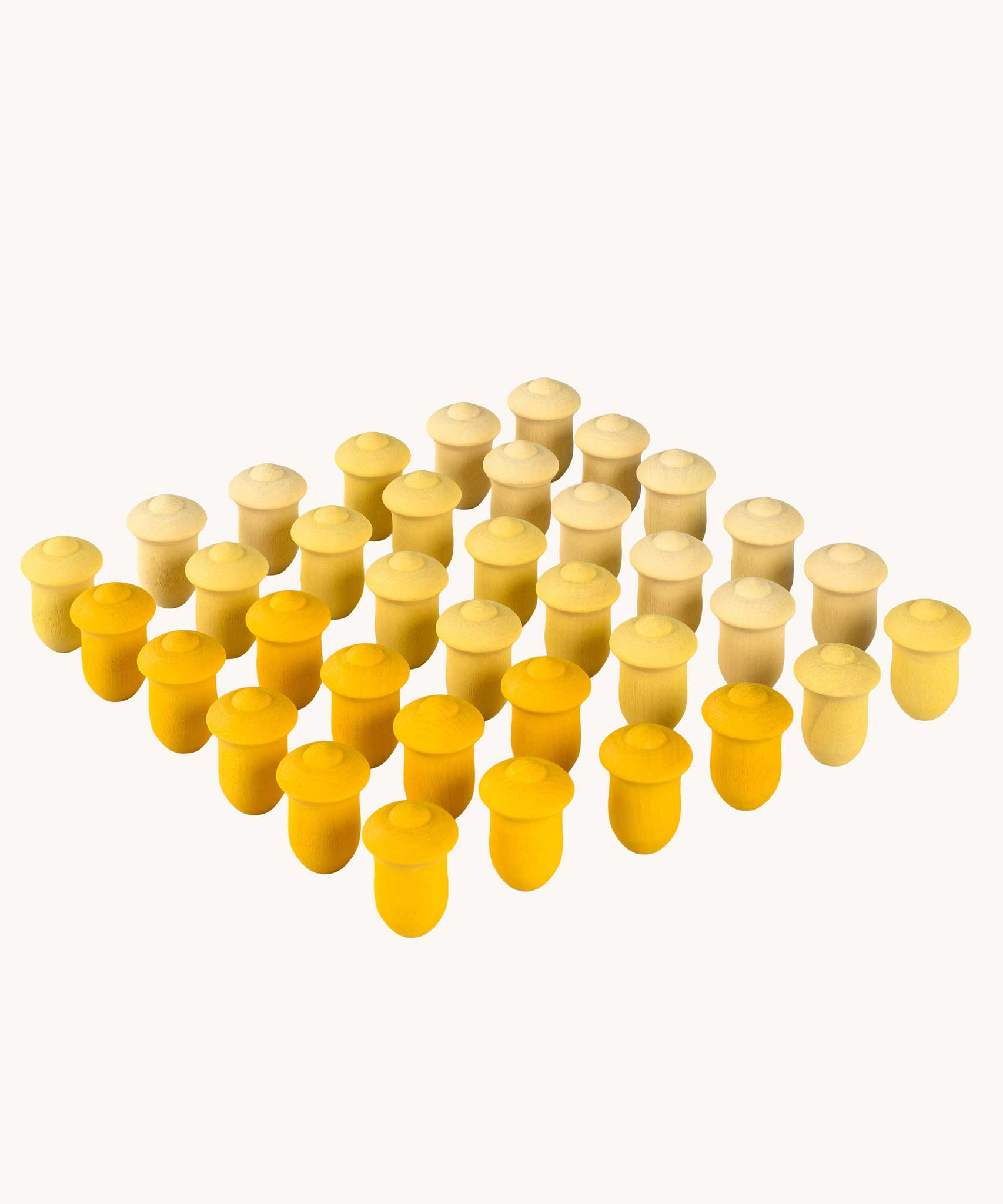 Grapat yellow wooden Mandala Tulips 36x Pieces. These wooden loose part toys are part of a wide range of open ended toys available at Babipur. 