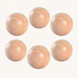 Grapat 6 Large Natural Wooden Balls. These wooden toys are part of a wide range of open ended toys available at Babipur.  