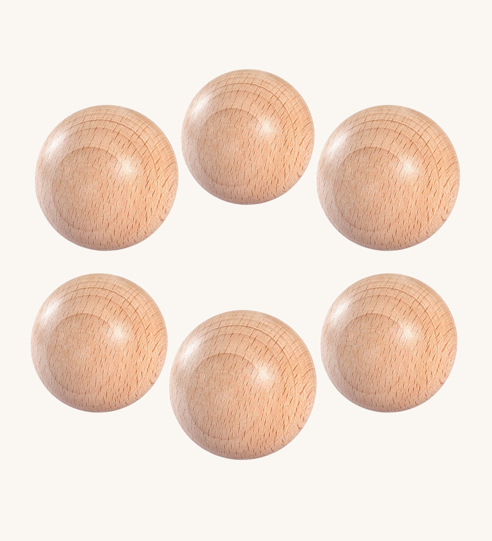 Grapat 6 Large Natural Wooden Balls. These wooden toys are part of a wide range of open ended toys available at Babipur.  