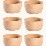 Grapat natural wooden toy sorting bowls in a set of 6.