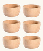 Grapat natural wooden toy sorting bowls in a set of 6.