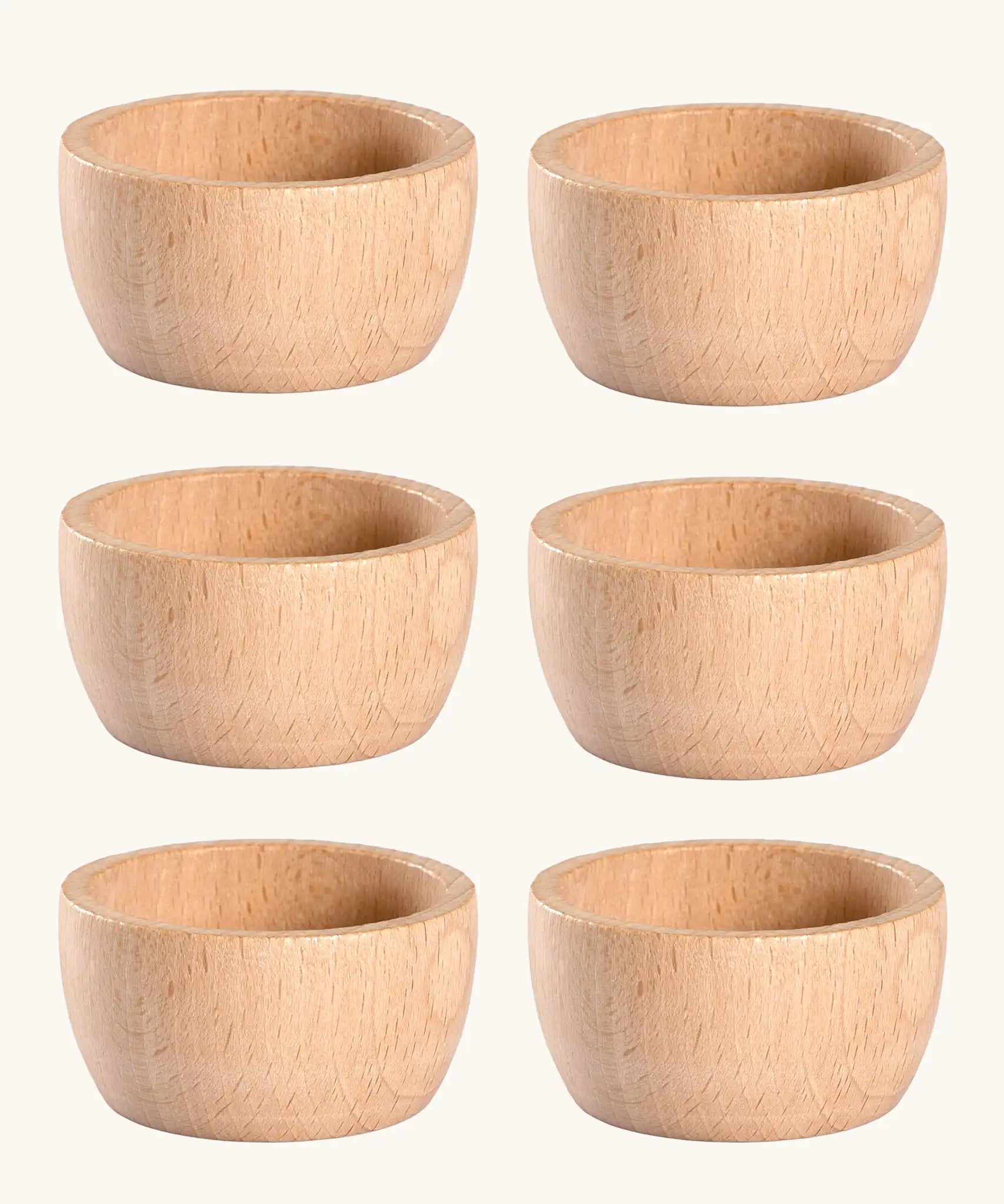 Grapat natural wooden toy sorting bowls in a set of 6.