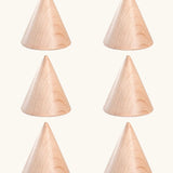 Grapat Loose Parts set of 6 Natural Wooden Cones. 