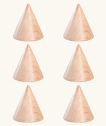 Grapat Loose Parts set of 6 Natural Wooden Cones. 