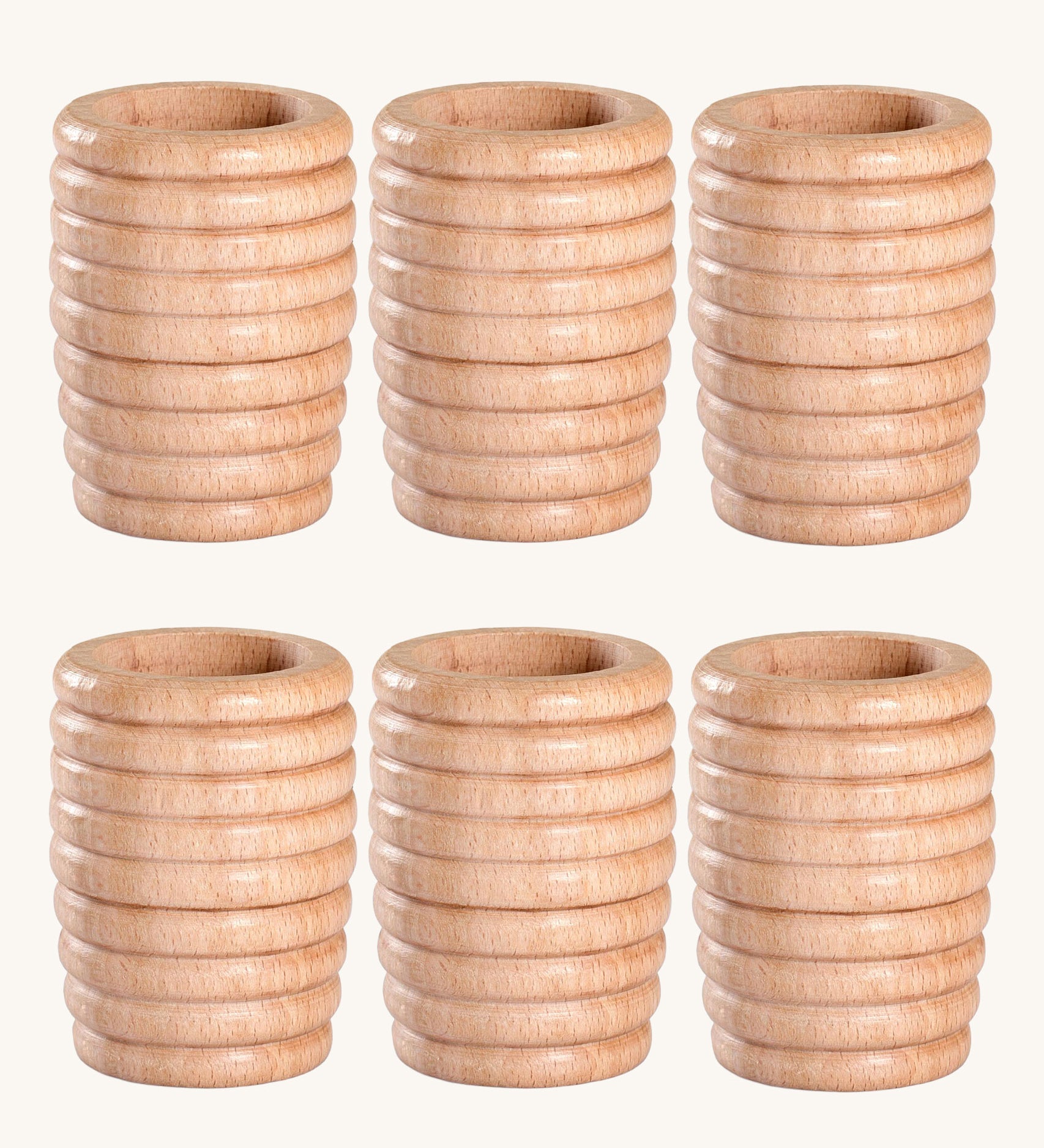 Grapat Loose Parts 6 Natural Honeycomb Cups. These wooden toys are part of a wide range of open ended toys available at Babipur.