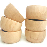 Grapat Loose Parts 6 Natural Wooden Toy Sorting Bowls