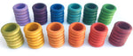 Grapat Loose Parts Wooden Rainbow Rings 12 Colours Supplementary Set, 72 piece set stacked in 12 colours