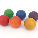 Grapat Loose Parts 6 Rainbow Coloured Wooden Balls
