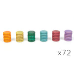 Grapat Loose Parts Earth Tone Wooden Coins 6 Colours Supplementary Set