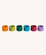 Grapat Loose Parts Earth Tone Rings 6 Colours Supplementary Set in a pack of 18. Grapat have a wide range of loose parts and seasonal sets available at Babipur.