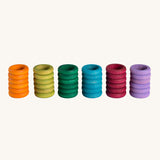 Grapat Loose Parts Earth Tone Rings 6 Colours Supplementary Set in a pack of 36. Grapat have a wide range of loose parts and seasonal sets available at Babipur.