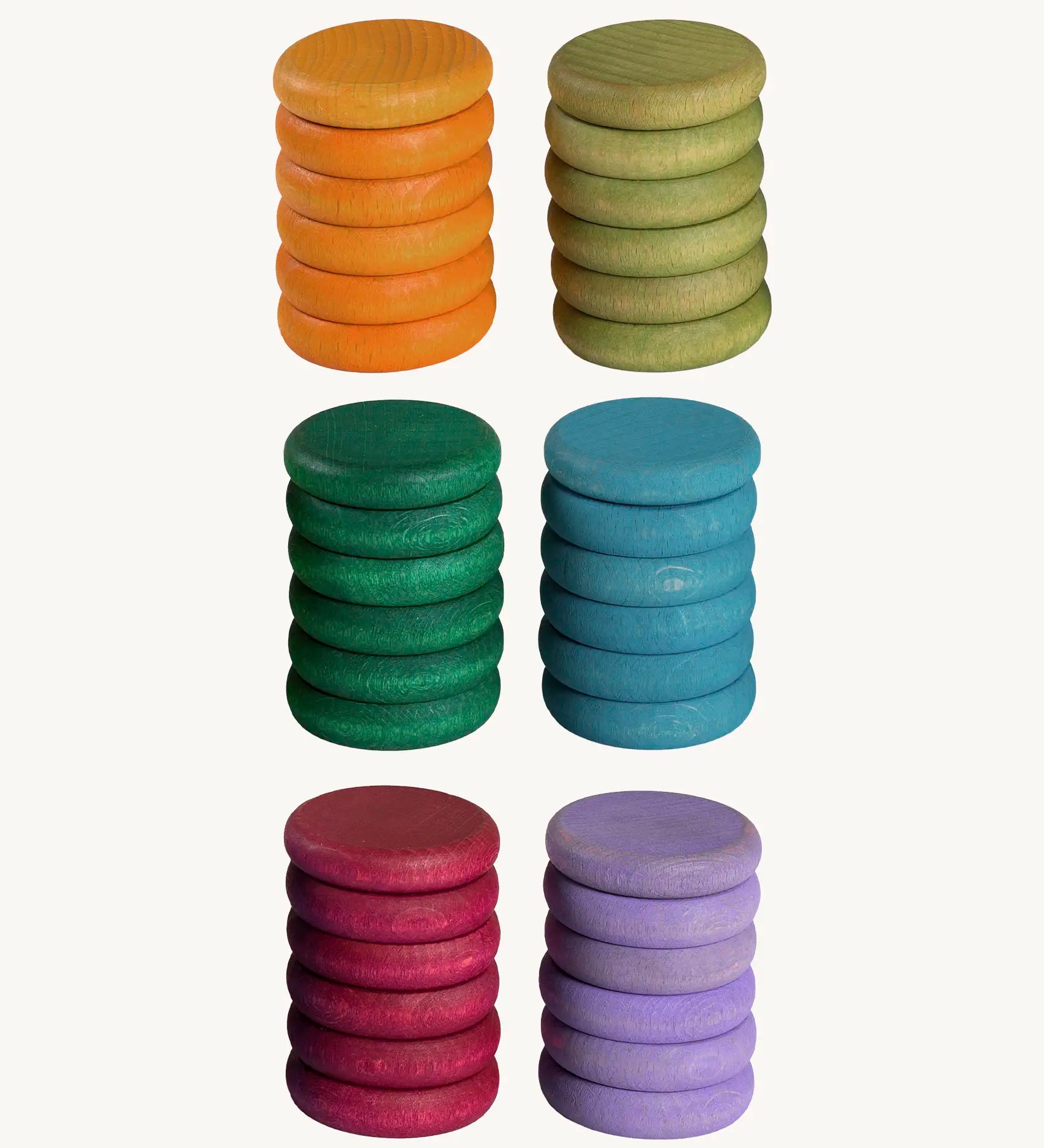 36 Grapat hand crafted loose coins in earth inspired tones