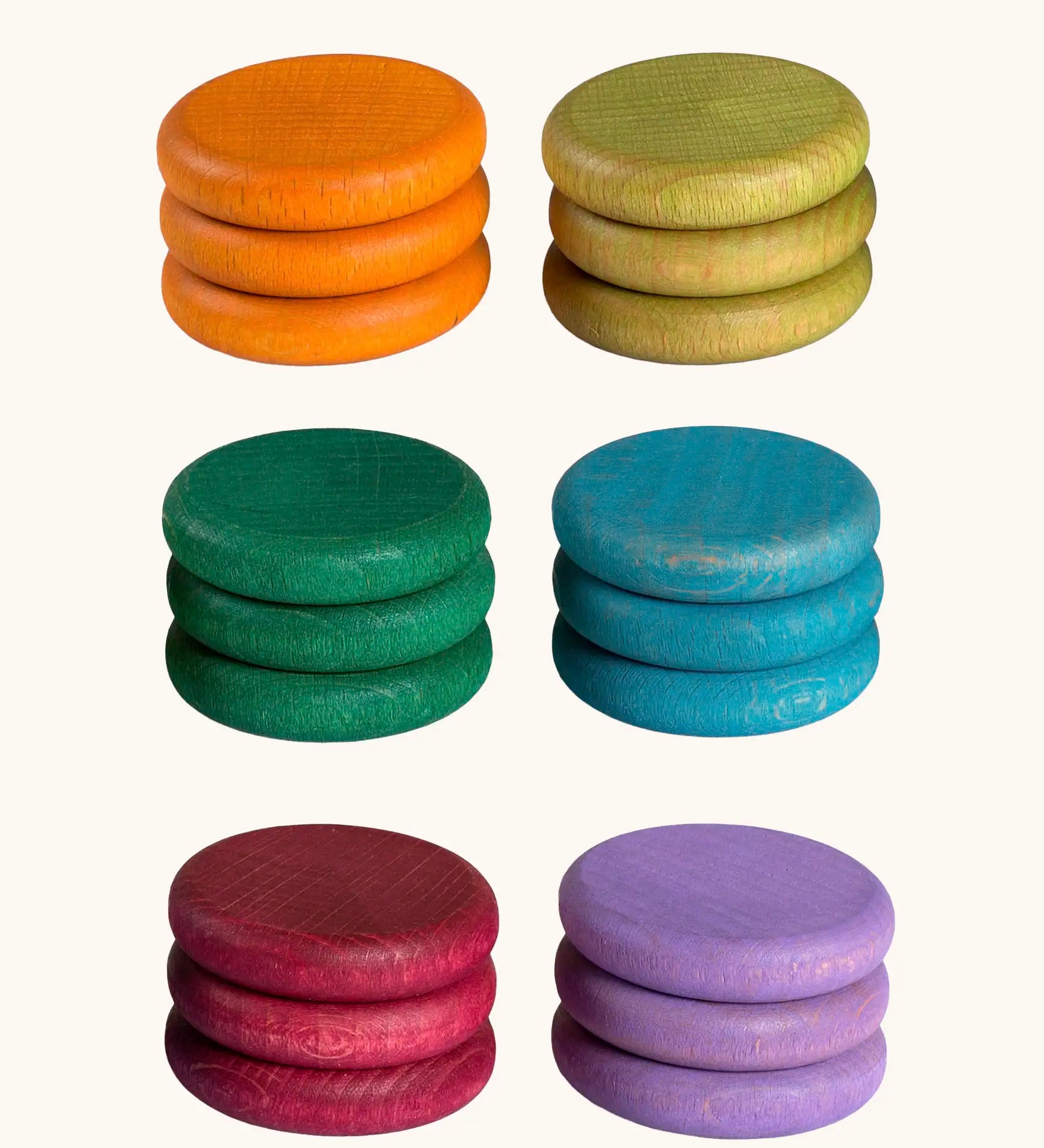 18 Grapat hand crafted loose coins in earth inspired tones