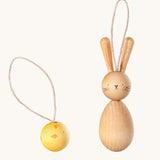 Grapat handmade Wooden Easter Decorations Hop bunny and Peep chick.