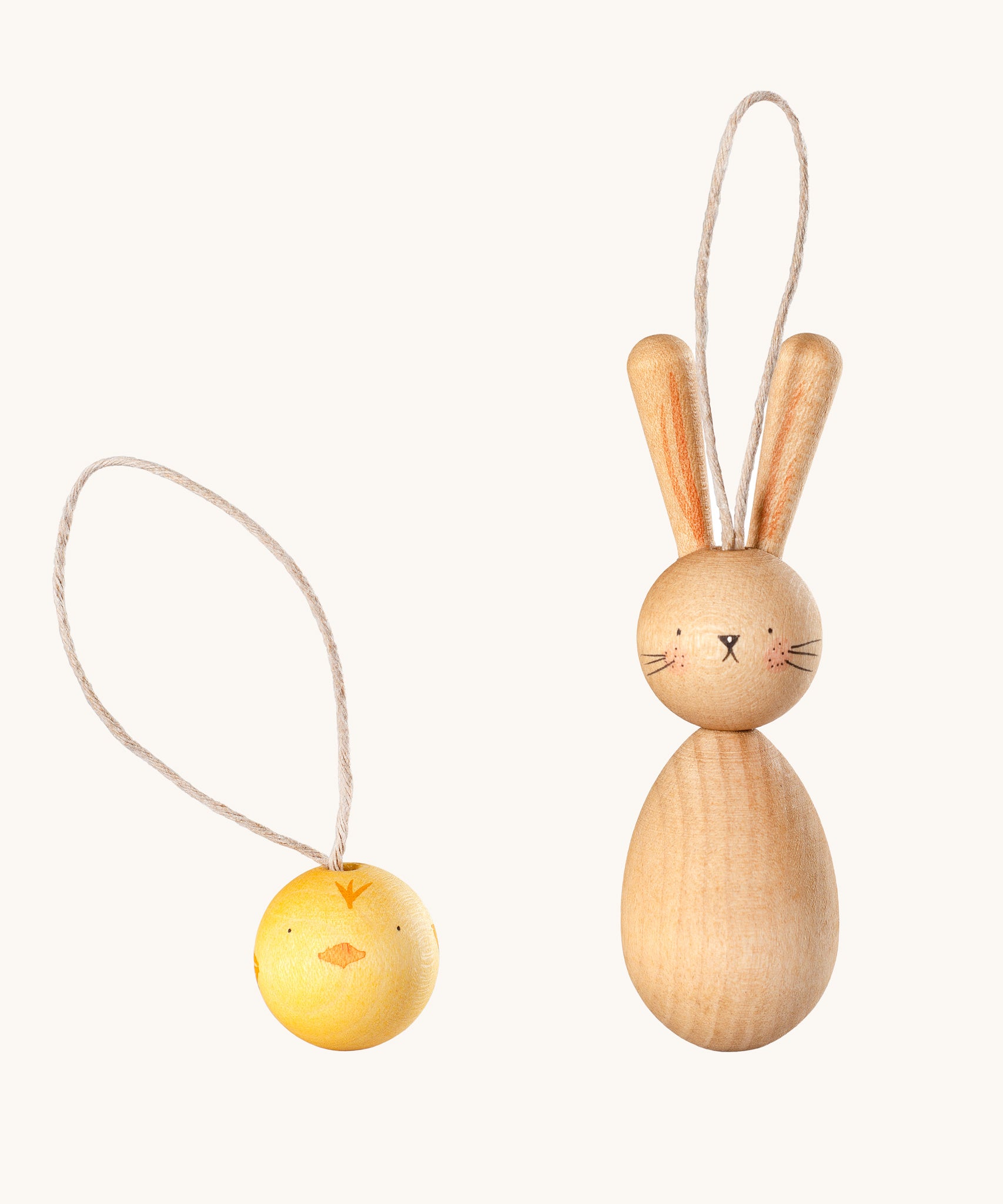 Grapat handmade Wooden Easter Decorations Hop bunny and Peep chick.