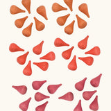 Grapat fire mandala wooden loose pieces includes 36 droplet shaped pieces in red, orange and purple