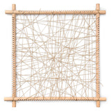 Grapat handmade wooden weaving frame laid out on a white background