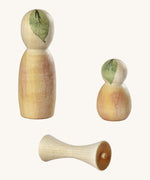 Grapat lucky lucky 4th edition 3 apple inspired wooden peg dolls and pieces with delicate hand paint designs