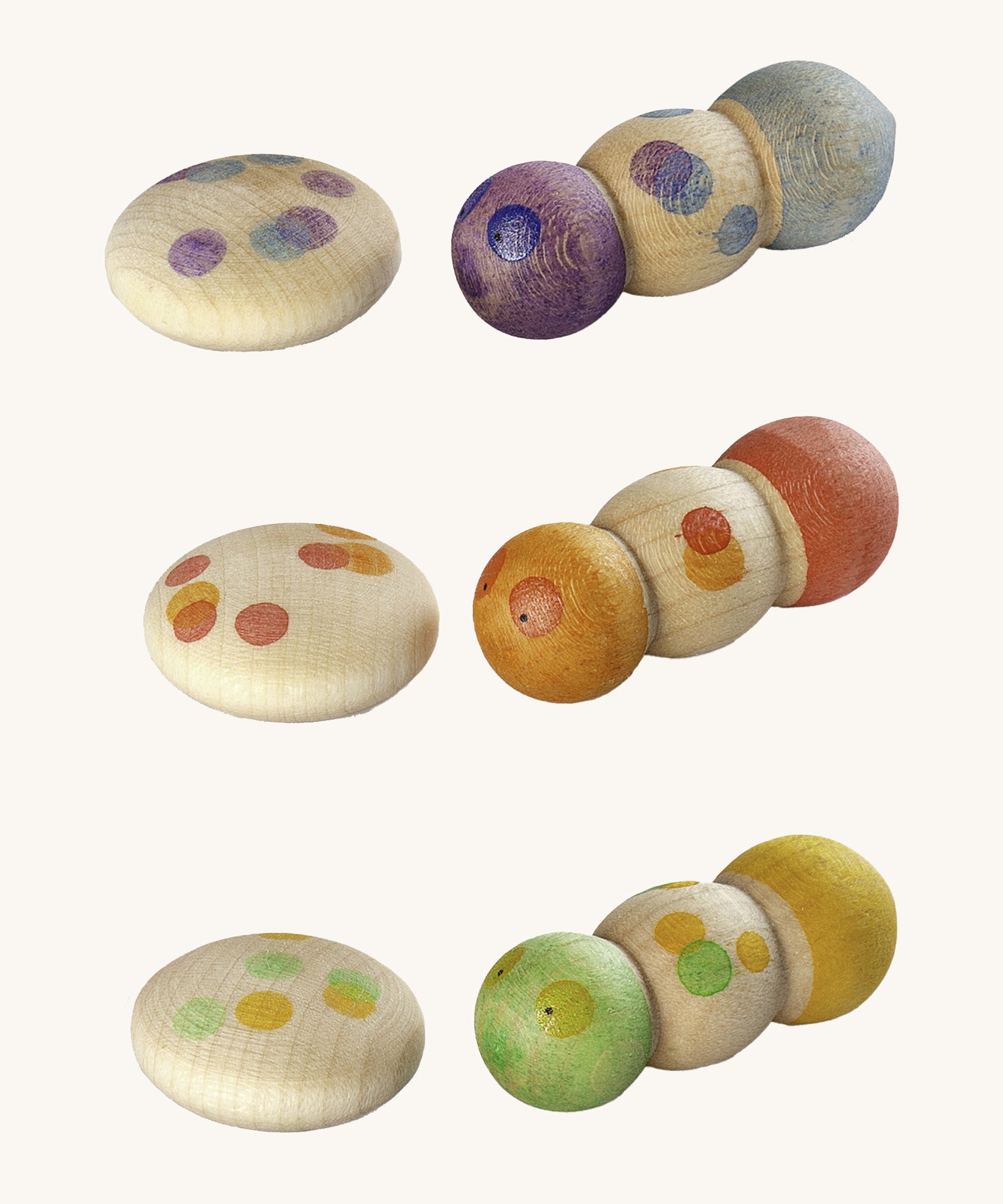 Grapat lucky lucky 4th edition including 6 bug inspired wooden peg dolls and pieces with a delicate hand paint designs