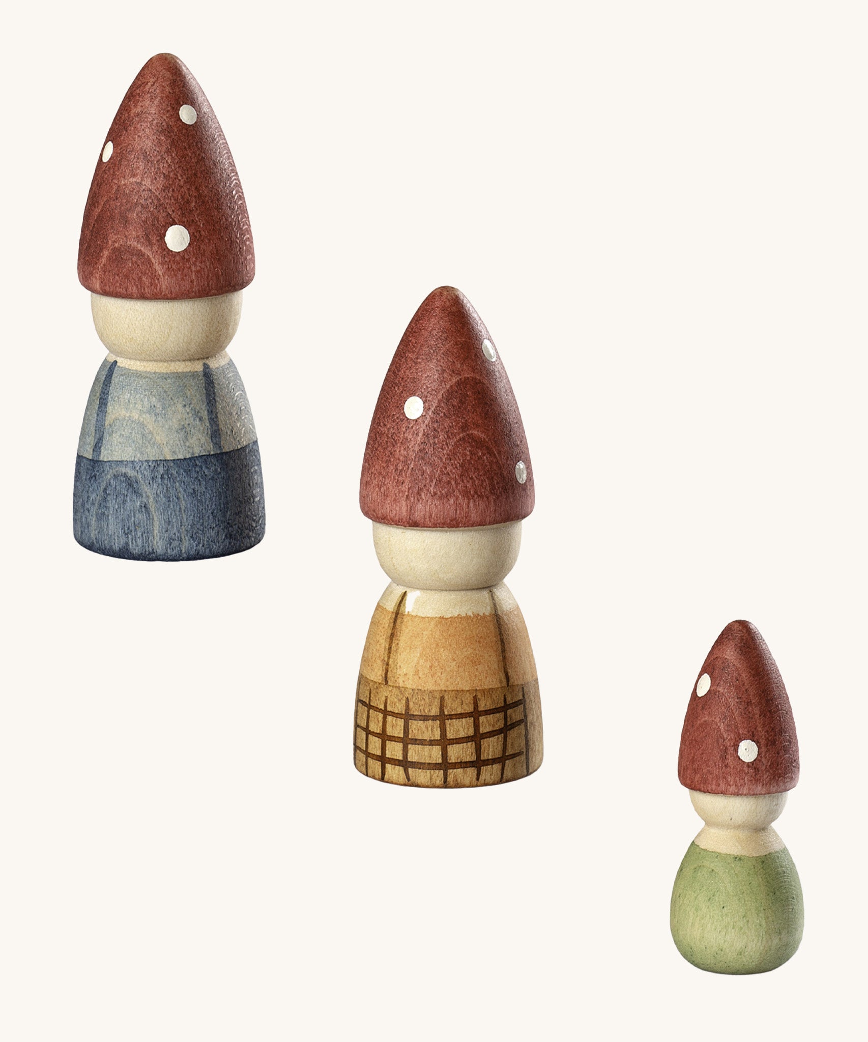 Grapat lucky lucky 4th edition including 3 gnome inspired wooden peg dolls  with a delicate hand paint designs