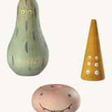 Grapat lucky lucky 4th edition including 3 monster inspired wooden peg dolls  with a delicate playful hand paint designs