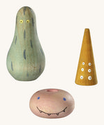 Grapat lucky lucky 4th edition including 3 monster inspired wooden peg dolls  with a delicate playful hand paint designs