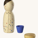 Grapat lucky lucky 4th edition including a   painter inspired peg doll with blue bucket and a coin shaped piece