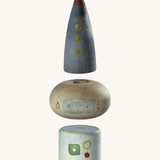 Grapat lucky lucky 4th edition including a space inspired wooden peg dolls and pieces with delicate hand painted designs