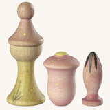 Grapat lucky lucky 4th edition including 3 spring inspired wooden peg doll and pieces with delicate hand painted designs