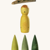 Grapat lucky lucky 4th edition including a safari lion inspired wooden peg dolls and different shapes pieces with delicate hand painted designs