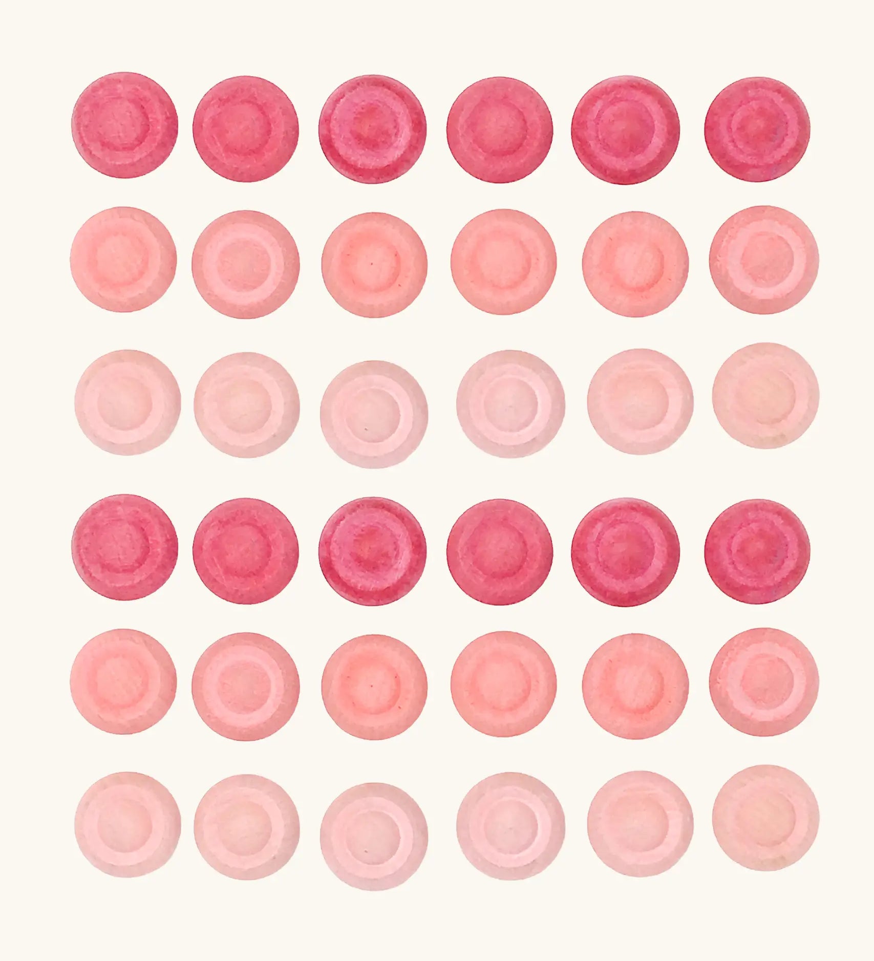 Grapat mini pink flowers mandala pieces in a set of 36. 3 shades of pink, 12 in each colour.