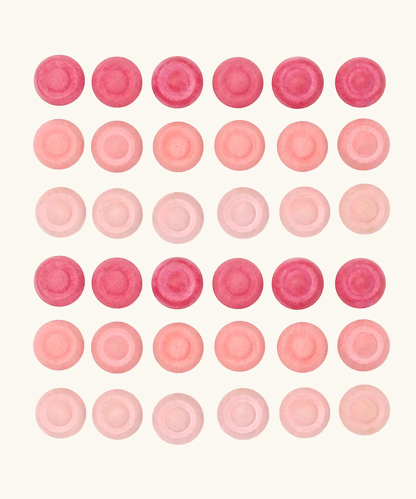 Grapat mini pink flowers mandala pieces in a set of 36. 3 shades of pink, 12 in each colour.