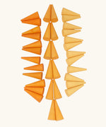 Grapat 36x Mandala Orange Cone wooden pieces.
