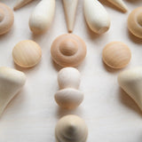 Close up of a mandala creating using the Grapat Natural Wood Mandala.