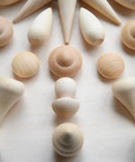 Close up of a mandala creating using the Grapat Natural Wood Mandala.