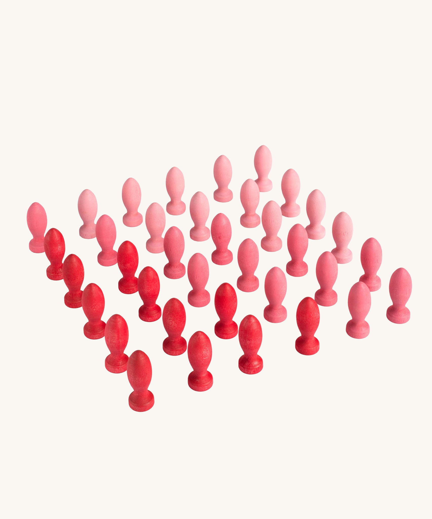 Grapat 36x Mandala Flower Petals. A set of 36 flower petal mandala pieces in three shades of pink. Grapat have a wide range of wooden toys and loose parts available at Babipur. 