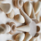 Close up of a mandala creating using the Grapat Natural Wood Mandala.