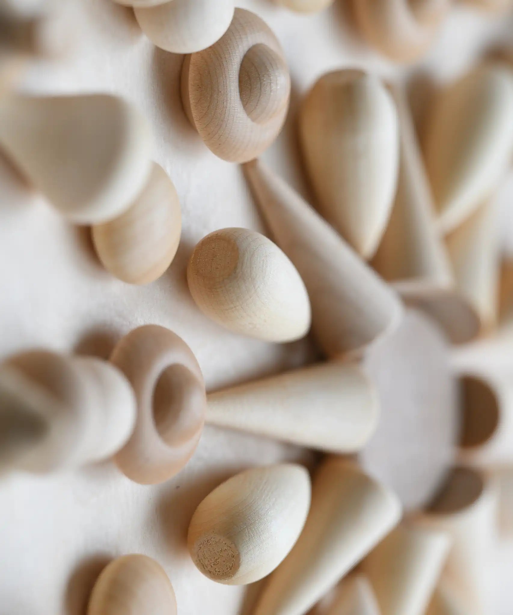 Close up of a mandala creating using the Grapat Natural Wood Mandala.