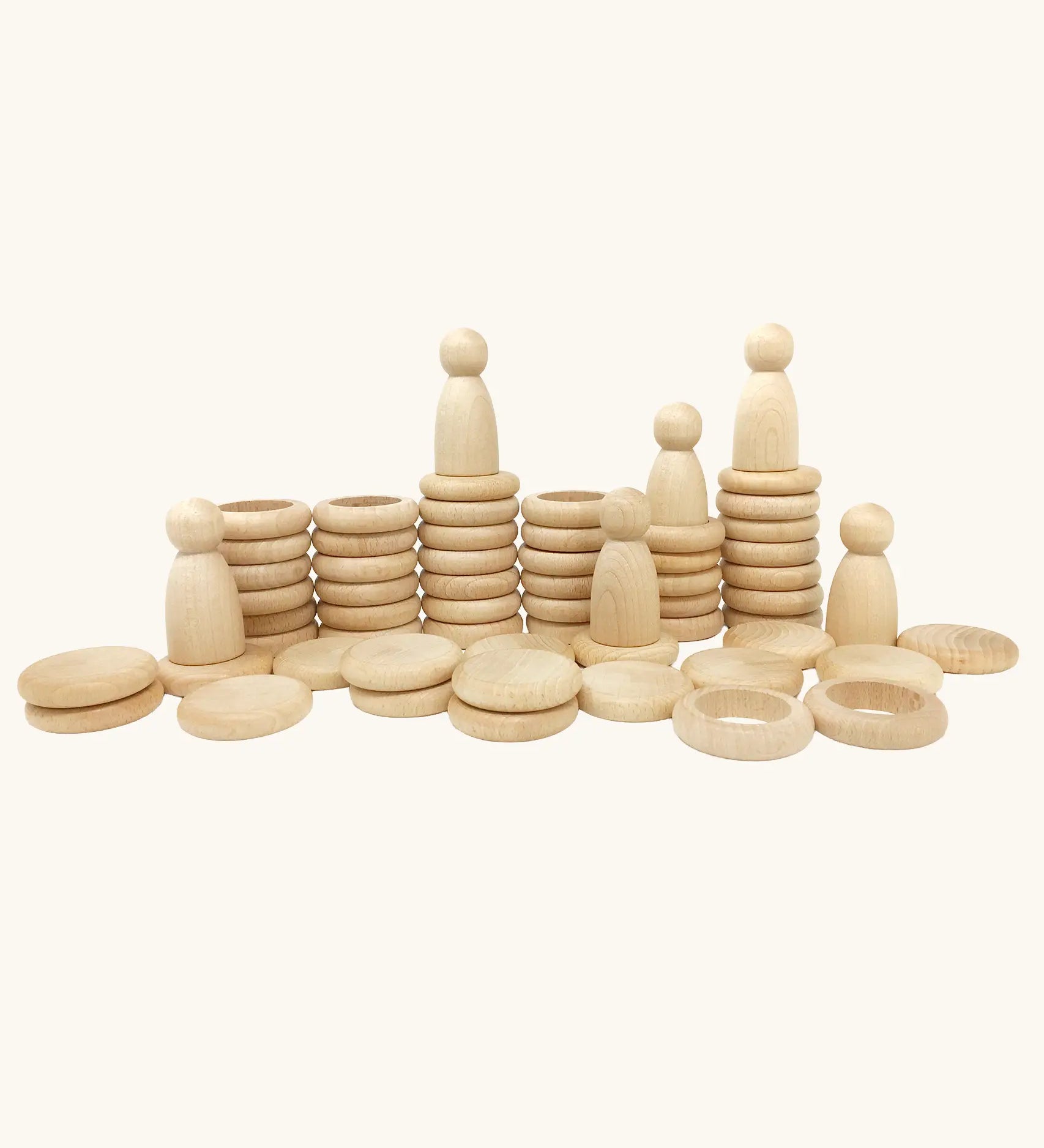 Grapat Natural Nins, Rings and Coins wooden toys. 