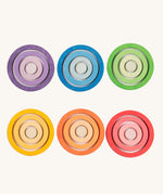 The Grapat Wooden Nesting Rings on a plain background. 