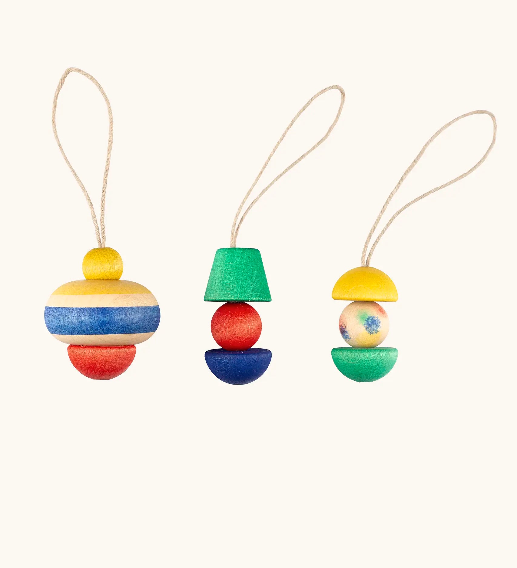 Grapat pure shine wooden Christmas ornaments hanging decorations. Three hand painted wooden decorations.