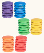 Grapat handcrafted wooden Loose coins in 6 rainbow colours Supplementary set in a pack of 36