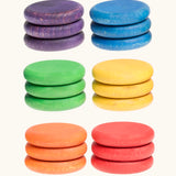 Grapat handcrafted wooden Loose coins in 6 rainbow colours Supplementary set in a pack of 18